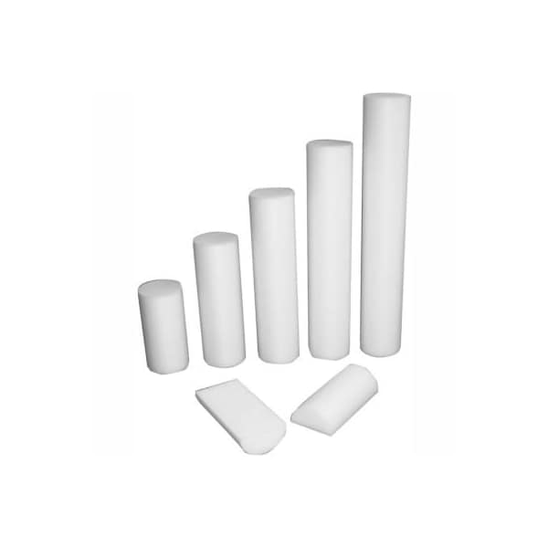 CanDo White PE Foam Roller, Round, 6" Dia. x 30"L